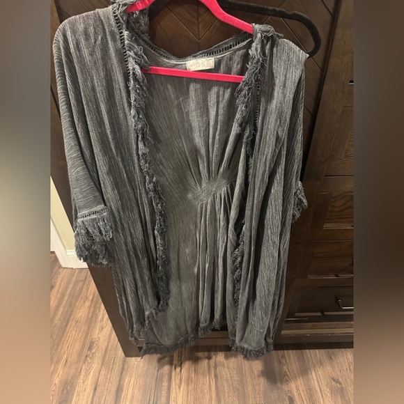 Oversized Free People Gray Heathered Caftan one size - Picture 1 of 4